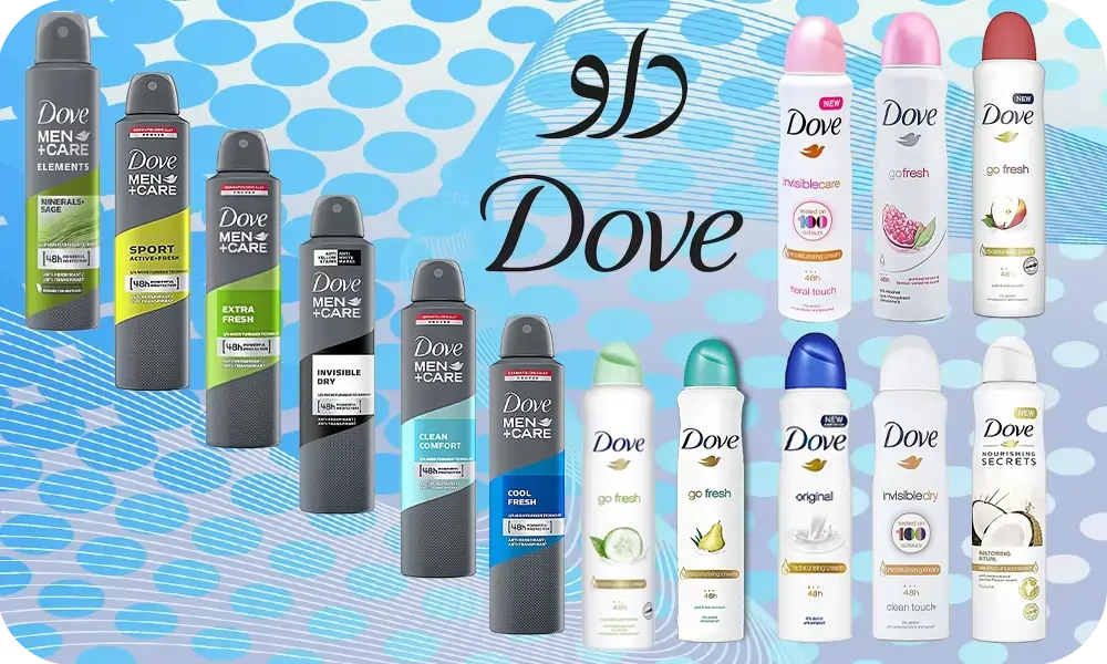 خرید اسپری داو اصل | قیمت اسپری بدن و ضد تعریق Dove زنانه و مردانه